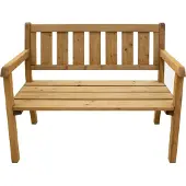 Axi Charlotte Gartenbank aus Holz in Braun | Parkbank / Holzbank für den Garten mit Rückenlehne für 2 Personen | 110 cm