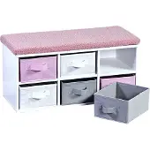 Kesper Kinder-Sitzbank mit Sitzkissen & Aufbewahrungsboxen, weiß
