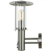 Licht-Erlebnisse Außenwandleuchte mit Bewegungsmelder ARTHUR Silber Edelstahl Glas E27 Maritime Wandlampe Balkon