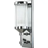 Licht-Erlebnisse Badezimmer Wandlampe in Chrom eckig B:12cm IP44 Jugendstil Design elegantes Badlicht Beleuchtung ERVA