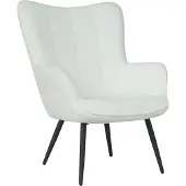 ByLiving Sessel Uta / Bouclé off white / Gestell schwarz pulverbeschichtet / Relaxsessel / Armlehnen-Sessel / B 72, H 97, T 80 cm