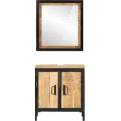 vidaXL 2-tlg. Badmöbel-Set Eisen und Massivholz Mango