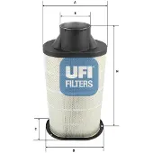 Ufi Luftfilter 27e1800 310mm für Volvo
