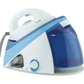 H.Koenig V24 hochdruck Dampfbügelstation / gleichbleibender Dampfausstoß: max 150 g/min / Keramik-Spezialsohle / horizontale und vertikale Dampfstoßfunktion / 5 bar / 1,1 Liter Kapazität / blau