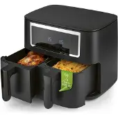 DS Produkte GOURMETmaxx Doppelkammer-Heißluftfritteuse 2 x 4 L - Touch, Timer, 10 Programme