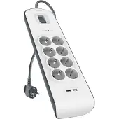 Belkin BSV804VF2M, 900 J, 8 AC-Ausgänge, Weiß, 2 m