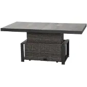 Siena Garden Lifttisch CORIDO 160 x 90 x 47-71 cm, Aluminium Anthrazit / Gardino-Geflecht Charcoal Grey / Keramik Grey