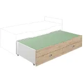 PAIDI Kinderwelten Unterschiebebett Fionn , weiß , Maße (cm): B: 198 H: 94,9 T: 40.4