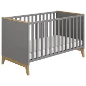 PAIDI Kinderwelten Babybett STEN 70 x 140 cm grau/ braun