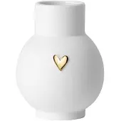Räder Lovely Mini-Kugelvase Herz Gold Porzellan Weiß