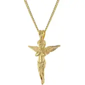Trendor 28162 Kreuz-Anhänger Gold 333/8K an vergoldeter Silberkette