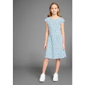 DELMAO Jerseykleid in blau geblümt | Gr.: 128/134