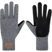 Normani Herren Merino Strick-Fingerhandschuhe mit Schafleder "Leanyer" - 9635
