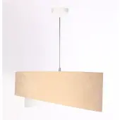 Licht-Erlebnisse Hängelampe Stoff E27 rund Ø 50 cm H: max. 102 cm in Weiß Beige Gold Modern Hängeleuchte