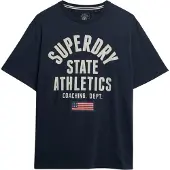 Superdry für Herren. M1012176A Athletic Essential navy T-Shirt (M), Lässig, Baumwolle, Kurzarm, Marine