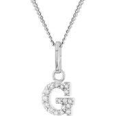 Trendor 28240-G Damen-Kette mit Buchstabe G Anhänger 925 Silber Rhodiniert