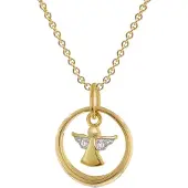 Trendor 28212 Kinderschmuck Taufring Mit Engel Gold 333 An Vergoldeter Kette
