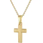 Trendor 28220 Kreuz für Kinder Gold 333 / 8K An Vergoldeter Silberkette