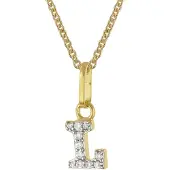 Trendor 28266-L Damen-Kette mit Buchstabe L Anhänger 925 Silber Vergoldet