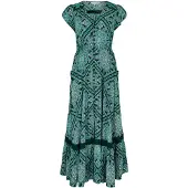 Apricot Maxikleid "Maxikleid", Damen, Gr. XS (34), N-Gr, grün, Obermaterial: 100% Viskose CV., gemustert, Kleider Maxikleid, mit bestickter Bordüre