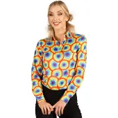 Thetru 70er Bluse Rainbow Dots