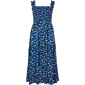 Apricot Midikleid "Florales Midikleid" mit Smokdetails