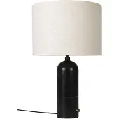 Gubi Gravity Tischleuchte Large Schwarz Marmor/Canvas - , dimmbar, Schwarz, für Wohnzimmer, Marmor