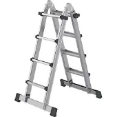 MUNK Günzburger Steigtechnik MUNK Teleskopleiter mit Traverse 4x4 Sprossen