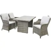 BellaVista - Home&Garden Dininglounge-Set Ria Polyrattan Grau 5-teilig für 4 Personen