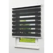 LYSEL Outlet Doppelrollo mit Blende Schwarz, (B x H) 60cm x 175cm