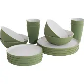 Outwell - Gala Geschirrr-Set 4 Personen - Geschirr-Set oliv