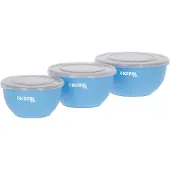 Kerbl Pet Edelstahlnapf-Set mit Deckel, blau - 550 ml / 900 ml / 1200 ml