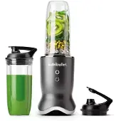 NutriBullet NB1206DGCC, Tischplatten-Mixer, 0,9 l, Pulsfunktion, 1200 W, Schwarz, Transparent