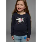 Kidsworld Langarmshirt "mit süßem Einhorn Druck" langärmlig, hüftlange Passform, stylischer Druck
