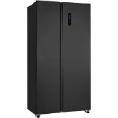 Exquisit Side-by-Side-Kühlschrank, Kühl-Gefrierkombination, NoFrost, 442 Liter, Schnellgefrieren, Alarm, LED-Display, SBS46-040E inoxlook-az