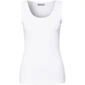 Street One Tanktop "Style Anni", Damen, Gr. 42, weiß, Jersey, Obermaterial: 48% Baumwolle, 48% Modal, 4% Elasthan, unifarben, regular fit taillenbedeckt, Rundhals, Tops Tanktop, Sommer-Top mit Stretch