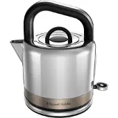Russell Hobbs Wasserkocher 1,5l, Edelstahl Titanium, Schnellkochfunktion, herausnehmbarer Kalkfilter, Teekocher