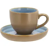 Bitz Espressotasse mit Untertasse wood/ocean 0,07 l