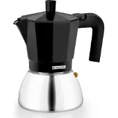 Pinti Monix Monix M863006, Mokka-Kanne, 0,37 l, Schwarz, Aluminium, Edelstahl, 6 Tassen, Aluminium