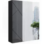 Vicco Badspiegelschrank Irma Anthrazit Hochglanz/Anthrazit 60 x 75 cm, Model 52075