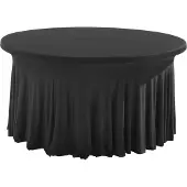 Oviala Business Tischdecke für runden Tisch 180cm elastisch schwarz -