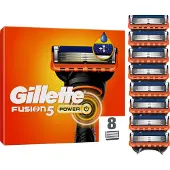 Gillette Fusion5 Power Herren-Rasierklingen, 8 Original-Ersatzklingen, mit größerm Gleitstreifen für eine gleitfreundliche Rasur, 5 Klingen für eine unwahrscheinlich nah und komfortabel Rasur