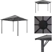 vidaXL Gartenpavillon mit Dach Aluminium 3×3 m Schwarz - Pavillons & Partyzelte