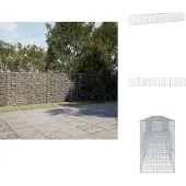 vidaXL Gabione mit Deckel 1100x100x150 cm Verzinktes Eisen