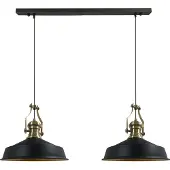 Bamyum Asletl Pendelleuchte Esstisch Gelb 2 Flammig Metall 41cm, Hängelampe Esstisch Wohnzimmer, Hängelampe Industrial Vintage, Küchenlampe Vintage - Schwarz