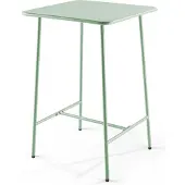 Oviala Quadratischer Bartisch aus Stahl in 70 x 70 x 105 cm Salbeigrün - Palavas