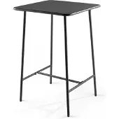 Oviala Quadratischer Bartisch aus Stahl in 70 x 70 x 105 cm Grau - Palavas