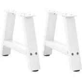 vidaXL Couchtischbeine A-Form 2 Stk. Weiß 40x(30-31) cm Stahl