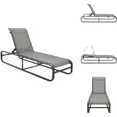 The Living Store Sonnenliege Aluminium und Textilene