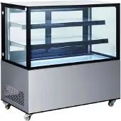 Hendi Kühlvitrine 233450, silber, 410 Liter, 2 Regalböden, doppelt verglast